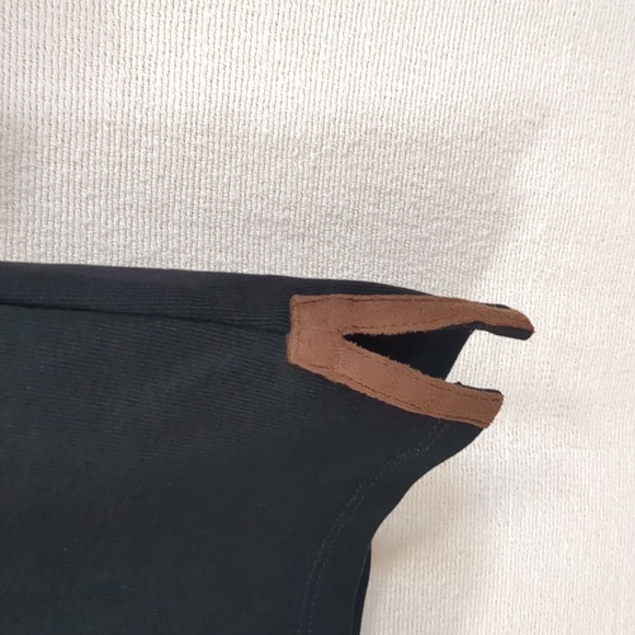 Lauren Ralph Lauren Women's Black Tunic Top w/ Brown Faux Suede Detail Size Med - Picture 3 of 11